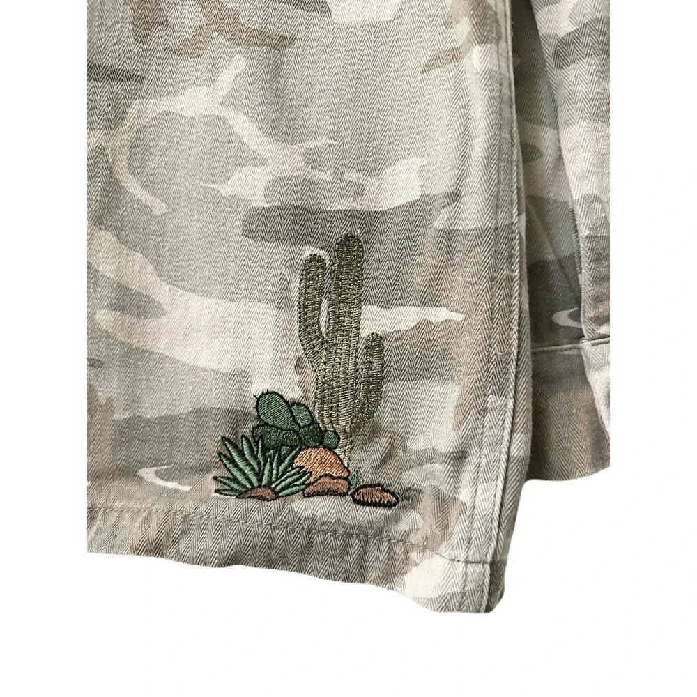 Dear John Womens Size Small Desert Sage Camo Embroidered Roxie Denim Jacket EUC - Picture 11 of 13
